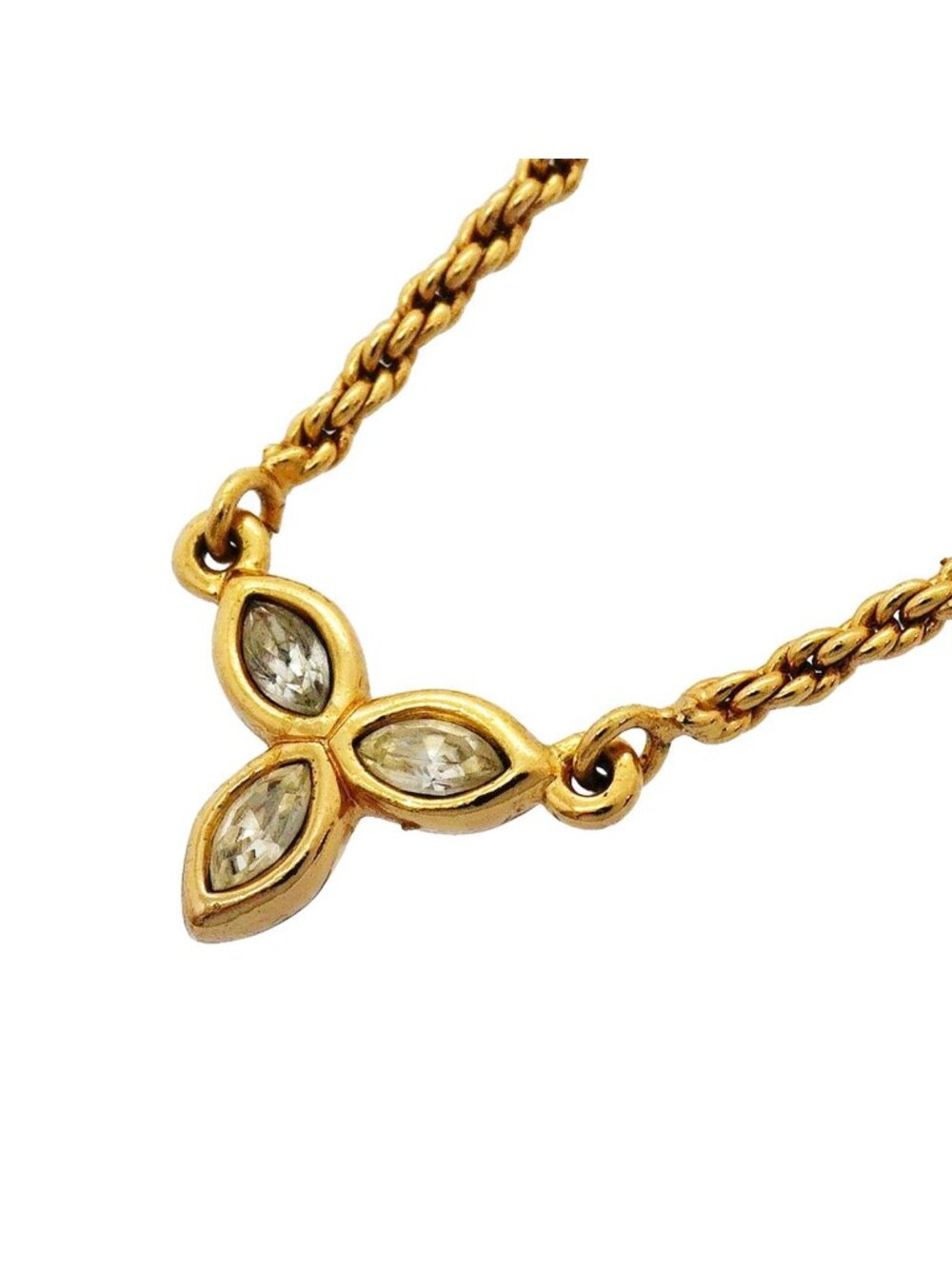 Dior Necklace Gold Plated Rhinestone